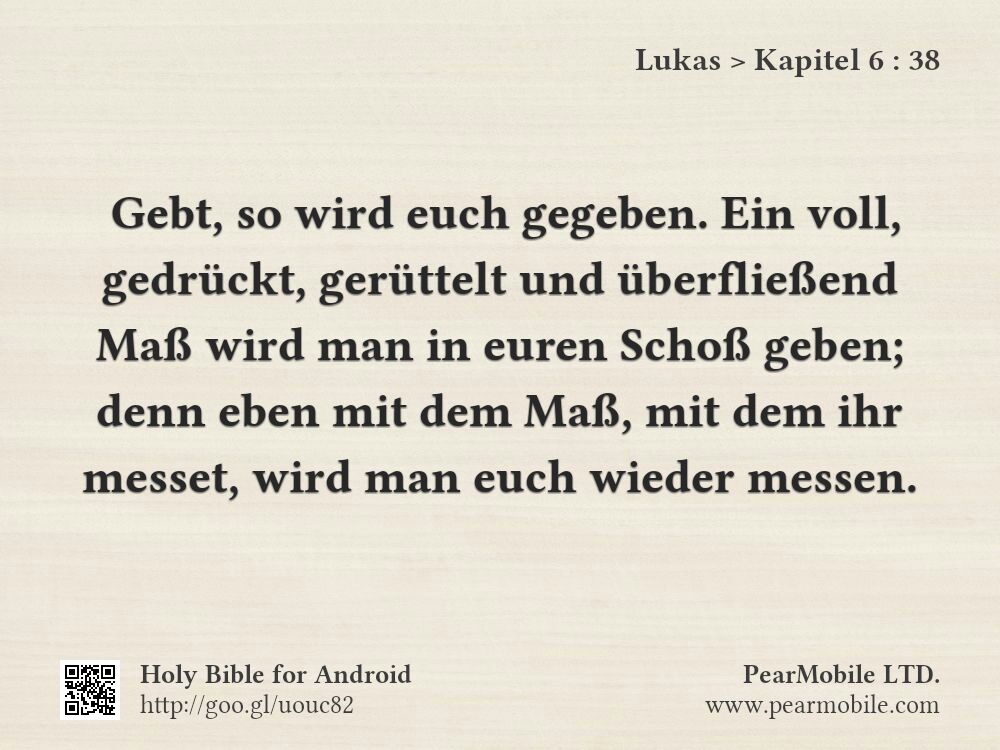 Lukas, Kapitel 6:38